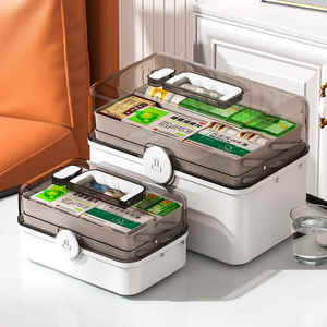 Boîte à pilules organisateur médical boîte de premiers soins petite pilule <span class=keywords><strong>famille</strong></span> montée médecine ménage grande capacité médicaments pour enfants - Product Image 2