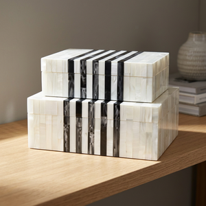 Wholesale Factory Price Luxury Rectangle Jewelry <b>Storage</b> <b>Box</b> Handmade Natural Bone <b>Floral</b> Pattern Magnetic Closure - Product Image 2