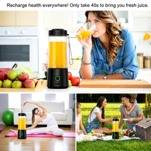 Vaso exprimidor eléctrico portátil sin BPA, licuadora con 6 cuchillas, recargable por USB, para hacer batidos de frutas frescas, ideal para oficina, entrenamiento, picnic. - Product Image 3