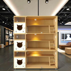 Kapalı kullanım için dayanıklı ahşap kedi kafesi, merdivenler ile çok katmanlı Pet muhafaza - Product Image 5