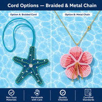 Ornamen Pesona Lautan Berhias Manik-Manik Buatan Tangan, Liontin Nautikal dari Manik-Manik Biji, Bintang Laut, Kuda Laut, Kerang, Gantungan Tas, Grosir MOQ 50pcs