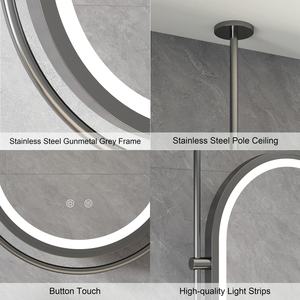 3000k 4000k 6000k Réglable Capteur Intelligent Écran Tactile Contrôle 3 Couleurs et Dimmable Lumineux Led Ovale Salle De Bains <span class=keywords><strong>Miroir</strong></span> Avec Lumière - Product Image 6
