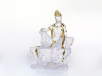 Statue de Bouddha en cristal pour la décoration de la maison, ornement Feng Shui, figurine de méditation pour bureau, cadeau, ornement en cristal