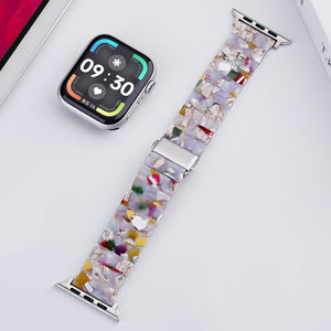 Correa de reloj curvada de resina de bambú para Apple Watch de 41 mm y 45 mm, estilo brazalete de moda, ancho de 20 mm - Product Image 2