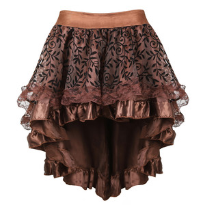 <strong>Women</strong> <strong>Plus</strong> <strong>Size</strong> Steampunk Gothic Corset Overbust Corset Top Skirt <strong>Costume</strong> WDEC-038 - Product Image 4