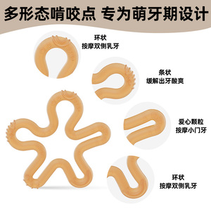 Juguete para la dentición de coral con forma de estrella, mordedor de silicona para bebés de 3 meses en adelante, juguete suave y relajante para bebés - Product Image 5
