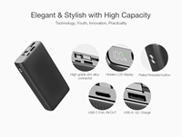 Batterie externe haute capacité 20000mAh, chargeur rapide bidirectionnel 35W, câble rétractable breveté USB-C USB, charge de 3 appareils, écran LCD caché