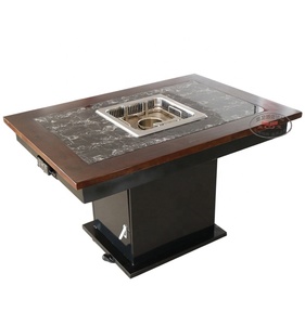 Yawei Không Khói Nâng Lẩu Bảng Nhà Hàng Bảng Gỗ Rắn Inlay Trong Đá Cẩm Thạch Lẩu Bảng - Product Image 1