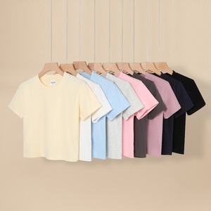 Camiseta Corta Ajustada para <span class=keywords><strong>Mujer</strong></span>, <span class=keywords><strong>de</strong></span> Algodón y Elastano, Cuello Cuadrado, Manga Corta, Sexy, Cintura Ajustada, Color Sólido, Camiseta Básica <span class=keywords><strong>de</strong></span> Verano para <span class=keywords><strong>Mujer</strong></span> - Product Image 1