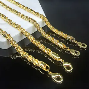 Oem/Odm Wholesale Jewelry Price Chain Brass 18K Gold Plated Filled Necklace Franco Snake Cuban Link Chains