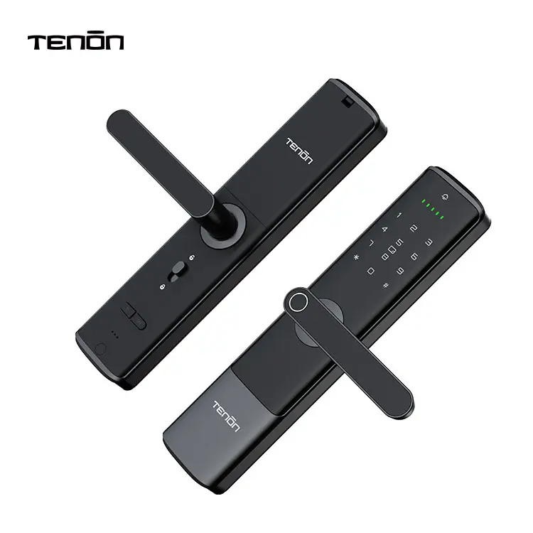 Tenon European Indoor Commercial Keyless Digital Finger Print Smart Lock Tuya App leva elettronica Smart Lock maniglia della porta