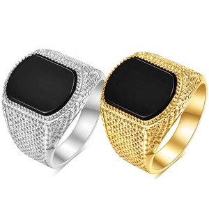 Trendy Fashion <strong>Men's</strong> <strong>Rings</strong> Stainless Steel <strong>Men's</strong> <strong>Ring</strong> Jewelry Vintage <strong>Titanium</strong> Steel <strong>Man</strong> <strong>Ring</strong> with Glass - Product Image 4