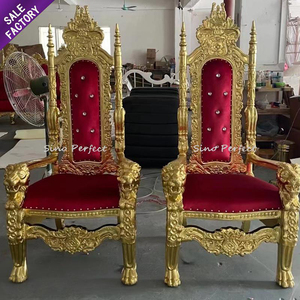 Sale Foshan Factory Luxury High Back Hotel King Wedding Rental Lion Pedicure Throne <b>Chair</b> - Product Image 1