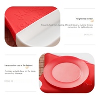 Ensemble de vaisselle en silicone pour enfants de Noël, cadeau, antidérapant, assiette divisée en silicone pour bébé, bol d'alimentation de qualité alimentaire