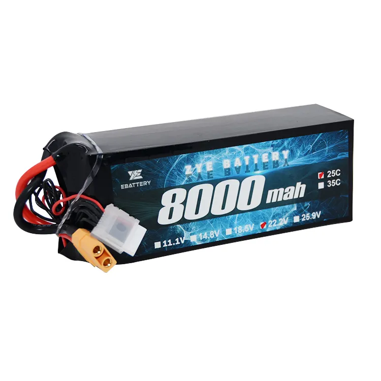 shenzhen wholesales price lipo battery 4s 8000mah 14.8v 6S 22.2V 40C lipo battery for rc car hard case toys battery