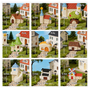 Figuras en Miniatura de Resina para Jardín de Hadas, Castillo, Molino de Viento, Diseño de Dibujos Animados Pintados a Mano, Decoración para el Hogar - Product Image 2