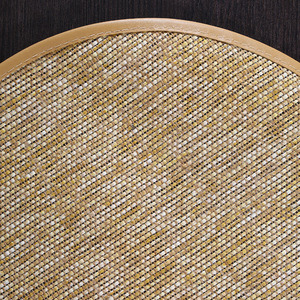 Set de table rond en papier sisal couleur naturelle avec bord en PVC, isolation thermique pour table à manger, style moderne minimaliste - Product Image 2