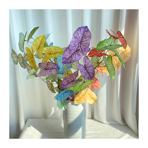 Coloré Artificielle Taro Feuilles Arbre Mur Décor pour Noël Thanksgiving Pâques Nouvel An Halloween Graduation Dekoration - Product Image 4