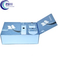Caja de Regalo Ecológica de Papel Plateado con Doble Puerta, Juego Completo, Logotipo Personalizado, Caja Rígida de Cartón para Productos de Té, Aceite y Cosméticos