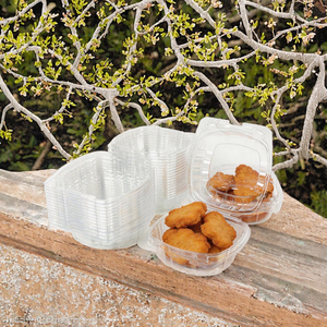 Boîte d'emballage alimentaire en plastique transparente et recyclable, type clamshell, personnalisable, pour hamburger, biscuits, sushis - Product Image 2