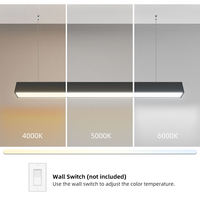 Lampe suspendue LED linéaire moderne noire et blanche, corps en aluminium, pour bureau, couloir, centre commercial, supermarché, projet d'éclairage