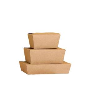 Papel Kraft ecológico desechable, automontaje, caja de ensalada de almuerzo Rectangular plegable, laminación brillante para catering para llevar - Product Image 6
