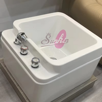 Fauteuil de massage professionnel 7 couleurs LED pour pédicure hydrothérapie, système de jets sans tuyauterie moderne, jets magnétiques, pour salon de manucure et usage domestique