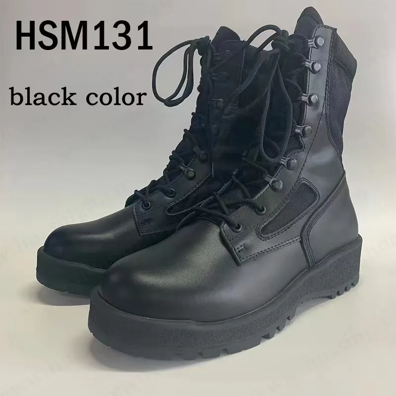 Cmh, botas de treinamento interno masculinas, botas de trilha pretas, à prova de choque, de borracha, para combate, chile hsm1600