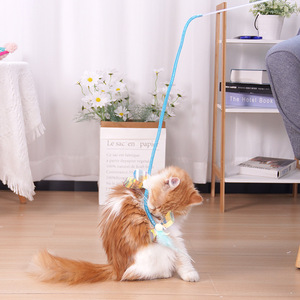 <b>Cat</b> Feather <b>Toy</b> 40cm Rod With Elastic Mesh Tube For <b>Interactive</b> Play - Product Image 2