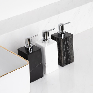 Botella de Loción de Mármol Personalizada para <span class=keywords><strong>Baños</strong></span> de Hotel, Botella de Almacenamiento de Líquido de Porcelana con Logotipo Personalizado, Botellas de Champú y Gel de Baño - Product Image 4