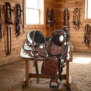 Silla de Montar Western Profesional de Cuero Genuino, Piel de Vacuno de Alta Calidad, Ajuste Cómodo para el Jinete, Colores y Tamaños Personalizables, Mejor Precio - Product Image 2