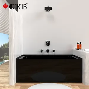 CKB OEM ODM bagno incasso sinistro destro scolapiatti rettangolo nero acrilico grembiule vasca da bagno