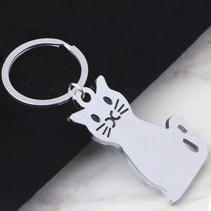 Custom Logo <b>Cat</b> Keychain Zinc Alloy Laser-Engraved Pendant for Bags & Car Keys Wholesale MOQ 50pcs - Product Image 4