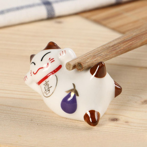 Lande coppia in stile giapponese S, con un simpatico animale figurina con supporto per bacchette in ceramica fatto di fortuna e criniera - Product Image 2