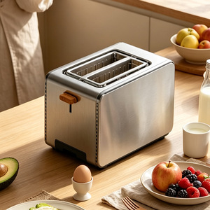 Tostadora Eléctrica <span class=keywords><strong>de</strong></span> Acero Inoxidable <span class=keywords><strong>de</strong></span> 2 Rebanadas, Tostadora Automática con Ajuste <span class=keywords><strong>de</strong></span> Tostado, 900W, para Uso Doméstico en la Cocina - Product Image 1