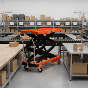 Platform <span class=keywords><strong>Lift</strong></span> Gunting Hidrolik Manual Baru, Meja Angkat Tangan Mobile untuk Penggunaan Rumah, Hotel, Restoran dengan Komponen Inti Pompa - Product Image 3