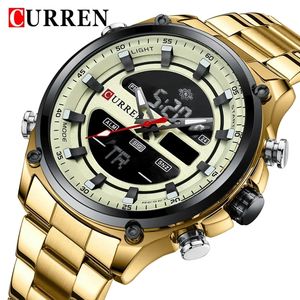 Nuevo CURREN 8404 LED <span class=keywords><strong>reloj</strong></span> masculino <span class=keywords><strong>cuenta</strong></span> regresiva Digital cronógrafo alarma dos veces cuarzo hombre <span class=keywords><strong>reloj</strong></span> de pulsera impermeable oro regalo Relojes - Product Image 1