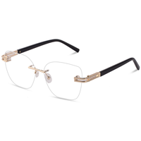 Elan Optical R2509, Gafas Ópticas de Diseño Cuadrado para Mujer, Más Vendidas, Montura Sin Aro, Gafas Metálicas Sin Montura con Puntas de Acetato