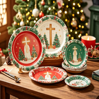 Assiettes rondes jetables en papier écologiques en gros avec logo personnalisé pour fêtes et événements