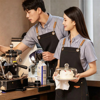 Tabliers de cuisine et de service en toile tendance, imperméables et ajustables, pour la vente en gros, adaptés aux boulangeries, restaurants, cafés, bars, coiffeurs, serveurs et serveuses