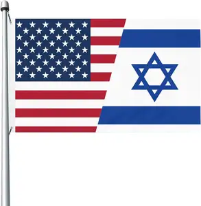 Hn批发以色列产品矩形形状3x5ft以色列国旗100% 以色列聚酯国旗演示