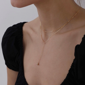 Collier délicat et personnalisé en or 18K, en acier inoxydable, plaqué or, minimaliste, Double couche, Lariat, cadeaux pour femmes - Product Image 6