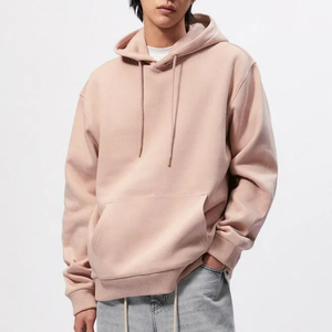 Personalizado de alta calidad de impresión bordado Logo Lovely Pink Unisex Pullover Drop Shoulder Hoodies Venta al por mayor Liso Hoodies - Product Image 1