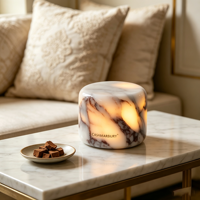 Lampe de table en marbre rechargeable de luxe, lampe tactile en pierre, lampe de chevet, lumière d'ambiance, veilleuse pour chambre à coucher, décoration intérieure