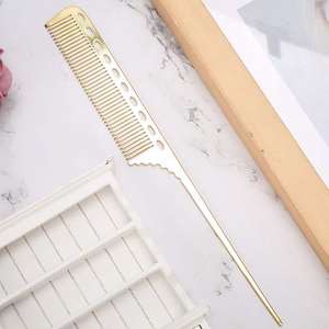 หวีพลาสติกหางหนูสีทองพิมพ์โลโก้ได้ ป้องกันไฟฟ้าสถิตย์ สำหรับร้านทำผมและจัดแต่งทรงผม - Product Image 3