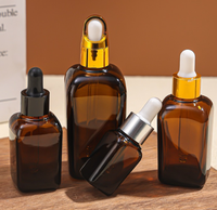 Flacons carrés en verre couleur thé pour échantillons d'huiles essentielles et cosmétiques, compatibles avec les diffuseurs à bâtonnets, impression par transfert thermique, multiples
