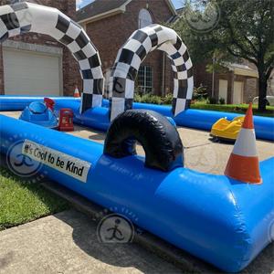 Pista de Autos de Choque Inflable, Pista de Carreras Eléctrica de Autos de Choque, Pistas de Carreras de Karts Inflables, Arena para Niños - Product Image 3