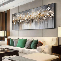 Peinture abstraite contemporaine blanche et dorée, grande toile murale, art texturé, décoration moderne pour salon, chambre à coucher