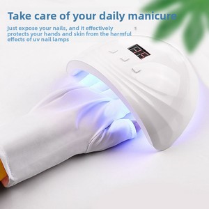 Guantes de nailon con protección UV para arte de uñas, aislamiento térmico, antideslizantes, para lámpara de <span class=keywords><strong>fototerapia</strong></span>, salón de uñas, venta al por mayor - Product Image 5