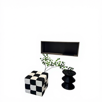 Table d'appoint de canapé, tabouret de chevet, siège de salon pour changer de chaussures, meuble de maison créatif en plastique style nordique en forme de sablier